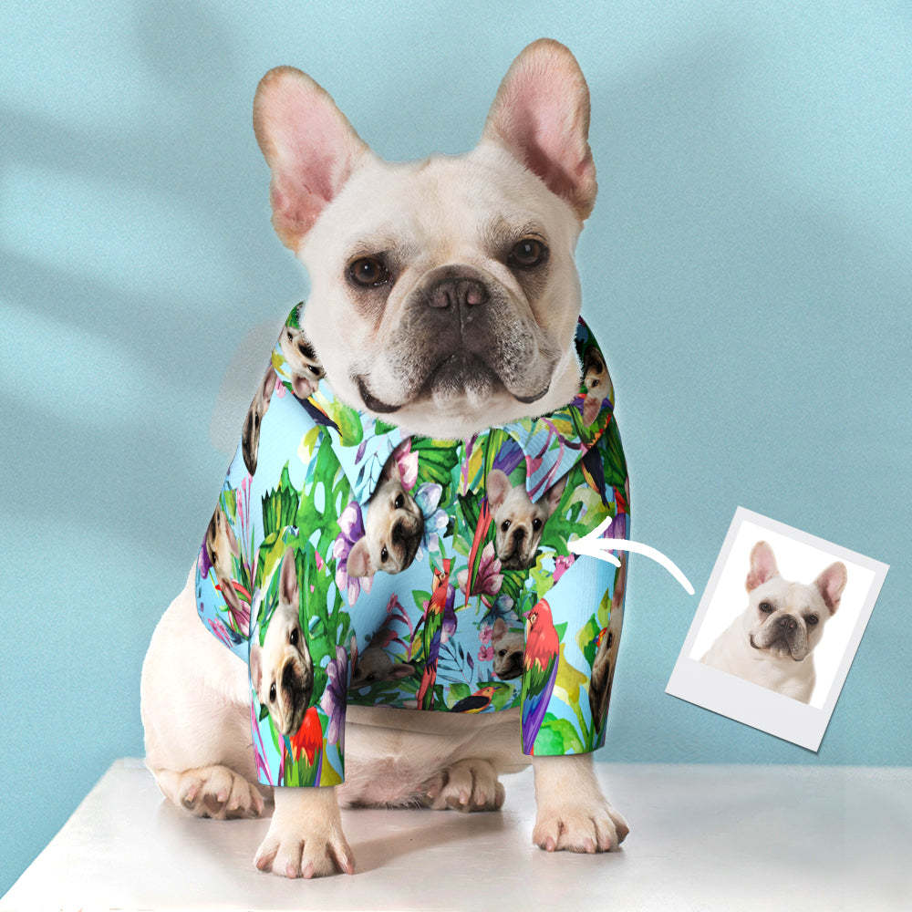 Custom Hawaiian Dog Shirt Personalized Flowers Pet Beach Shirt Clothes Gift for Pets - My Photo Socks AU