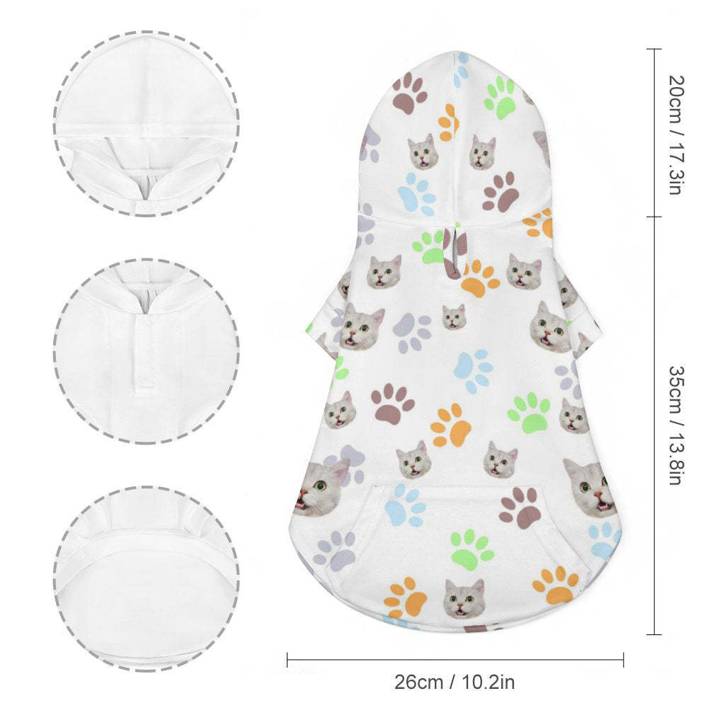 Custom Face Full Print Pet Sweater Multicolor Paw Prints Pet Clothes - My Photo Socks AU