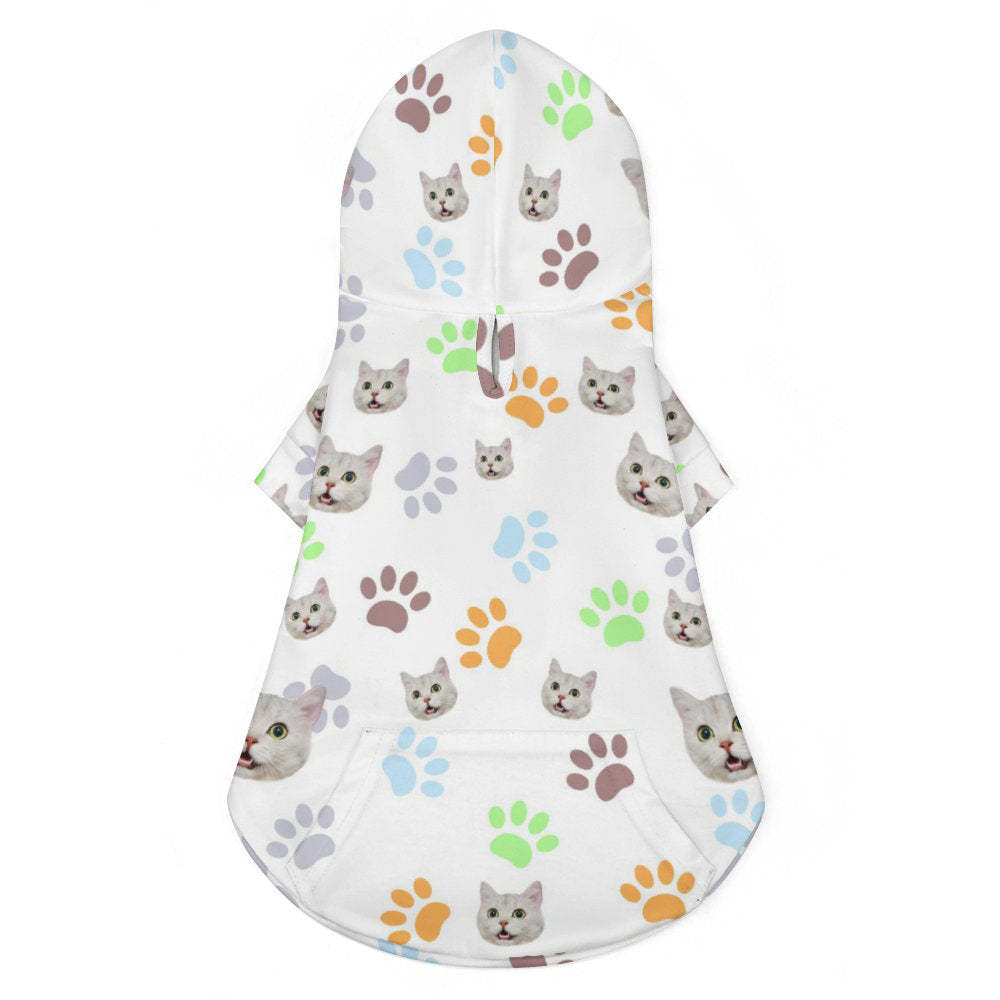 Custom Face Full Print Pet Sweater Multicolor Paw Prints Pet Clothes - My Photo Socks AU