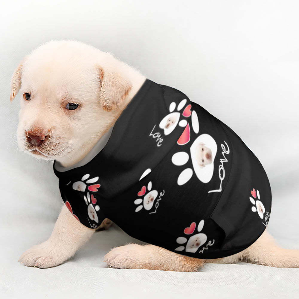 Custom Face Full Print Pet Sweater Love Heart Paw Print Pet Clothes - My Photo Socks AU