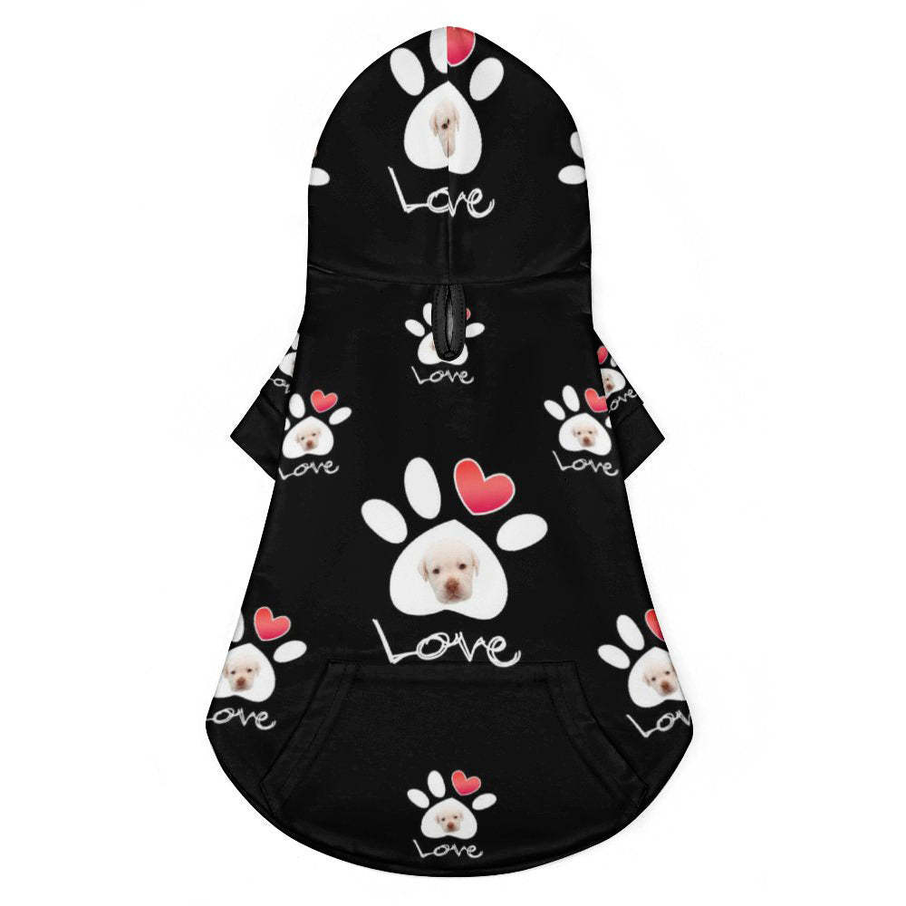 Custom Face Full Print Pet Sweater Love Heart Paw Print Pet Clothes - My Photo Socks AU
