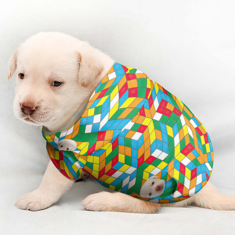 Custom Face Full Print Pet Sweater Color Block Stitching Pet Clothes - My Photo Socks AU