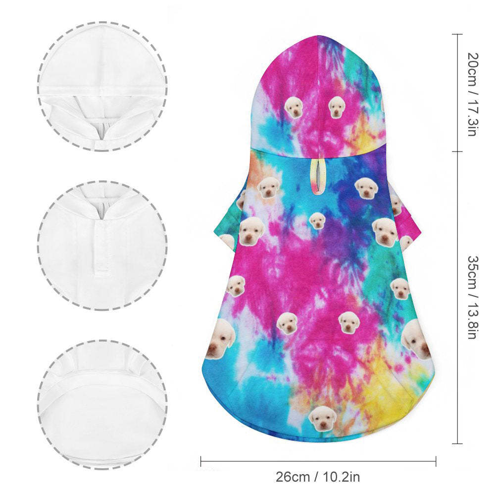 Custom Face Full Print Pet Sweater Tie Dye Pet Clothes - My Photo Socks AU