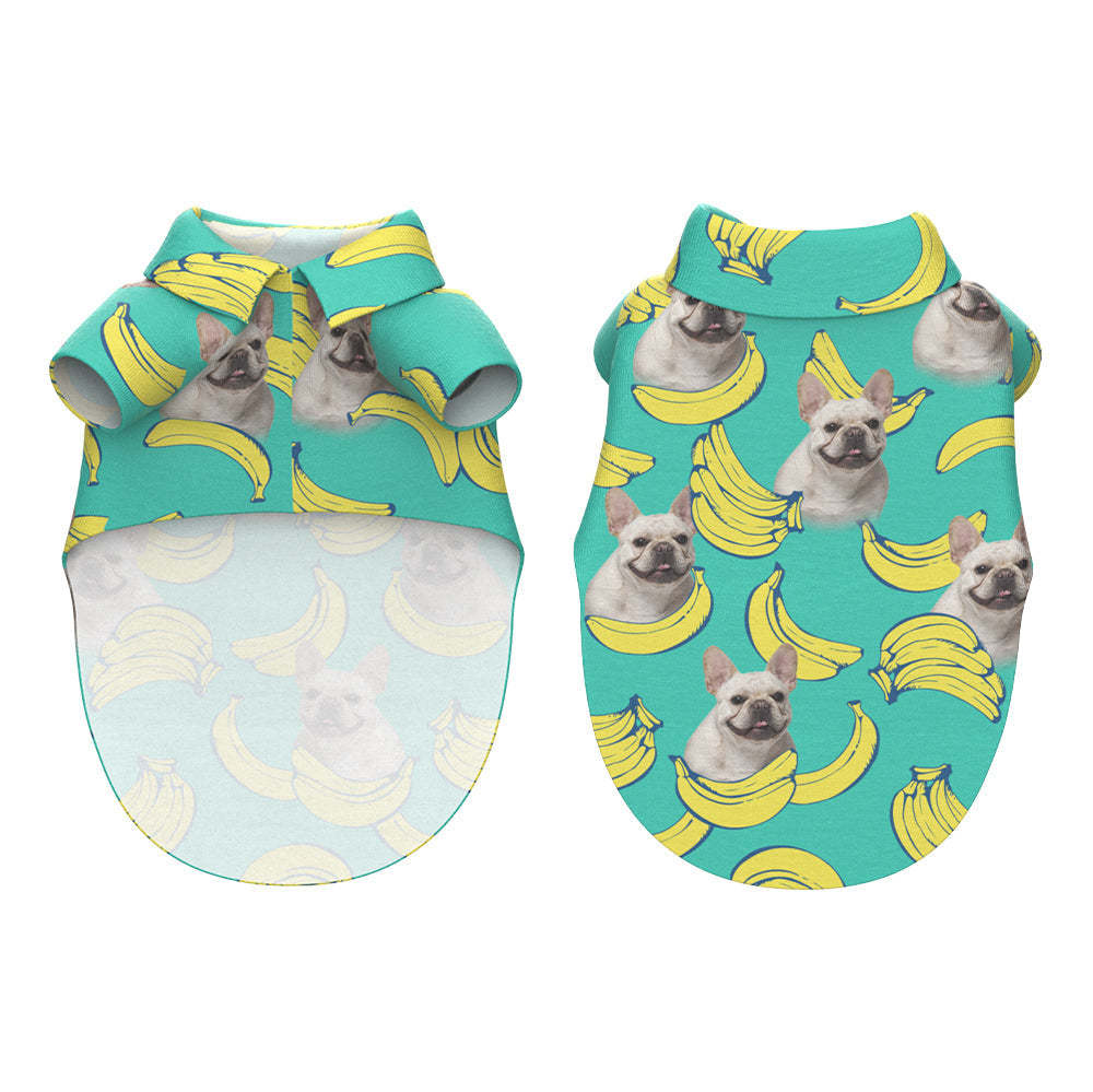 Custom Dog Face Hawaiian Style Banana Dog and Owner Matching Hawaiian Shirts - My Photo Socks AU