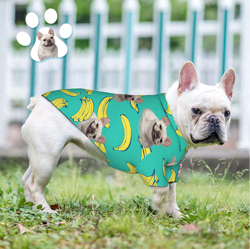 Custom Dog Face Hawaiian Style Banana Dog and Owner Matching Hawaiian Shirts - My Photo Socks AU