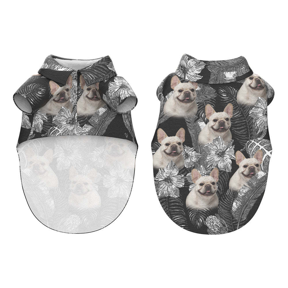 Custom Dog Face Hawaiian Style Flowers Dog and Owner Matching Hawaiian Shirts - My Photo Socks AU