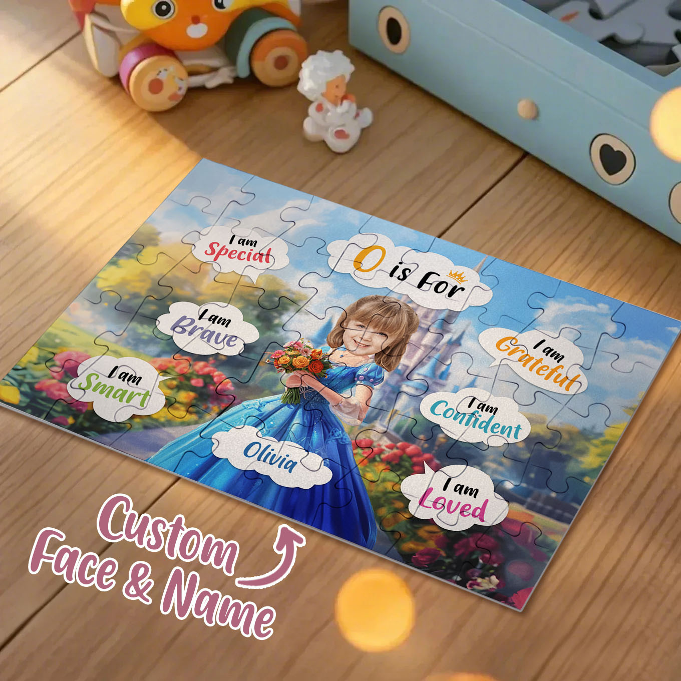 Princess Blue Dress - Board Game For Daughters, Kids - Personalized Photo Jigsaw Puzzle