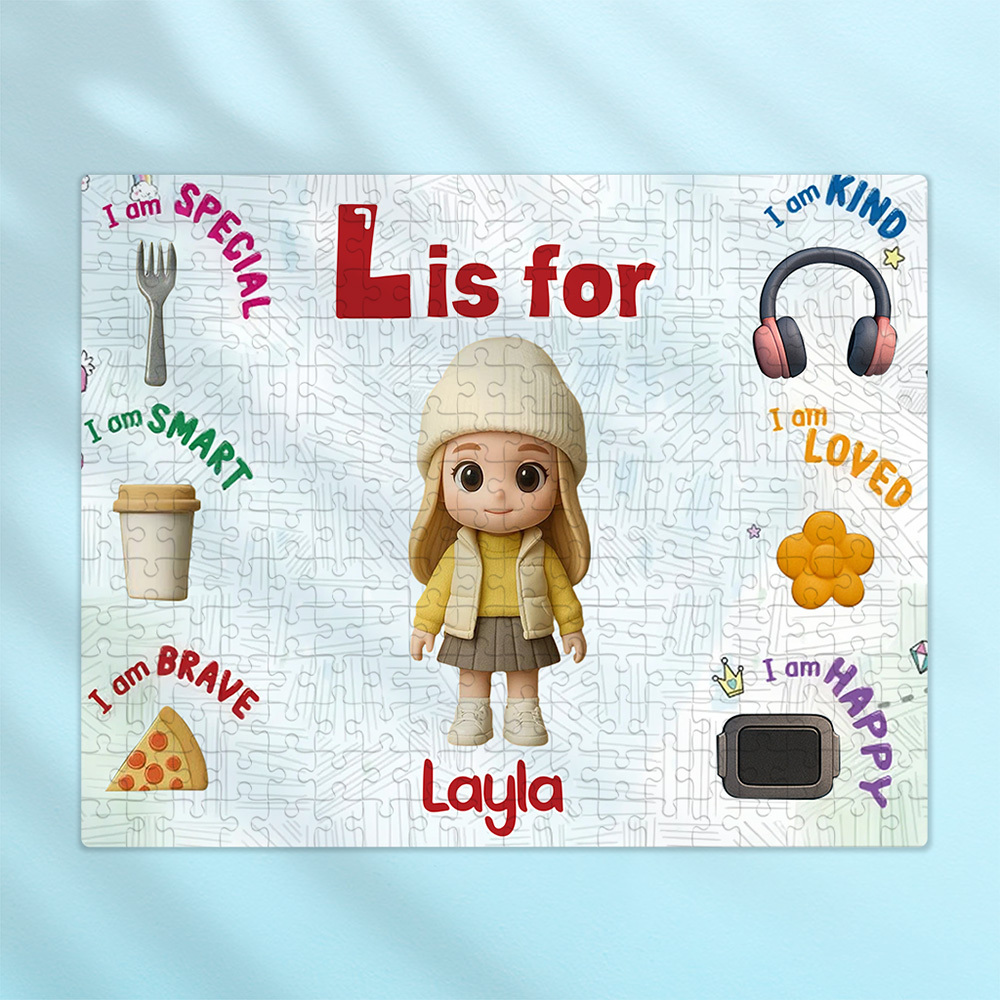 Custom Cartoon Puzzle with Names Jigsaw Puzzle Personalized HAPPY Father's Day Gift For Dad Trendy 2025 - MyPhotoSocksAu