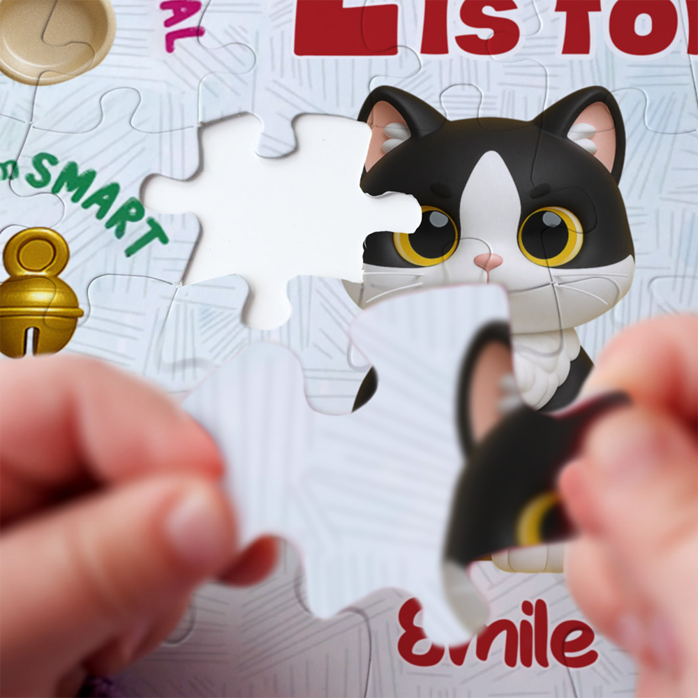Custom Cartoon Puzzle with Names Jigsaw Puzzle Personalized Pet Cute Photo Trendy 2025 - MyPhotoSocksAu
