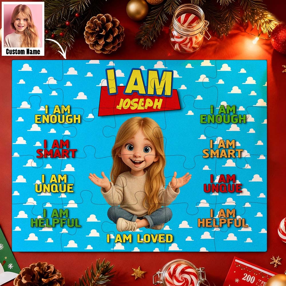 Christmas Jigsaw Puzzle Personalized - HAPPY BIRTHDAY | Gift For Grandkid - Gift for Kids - Trendy New 2025 - Personalized Puzzle - MyPhotoSocksAu