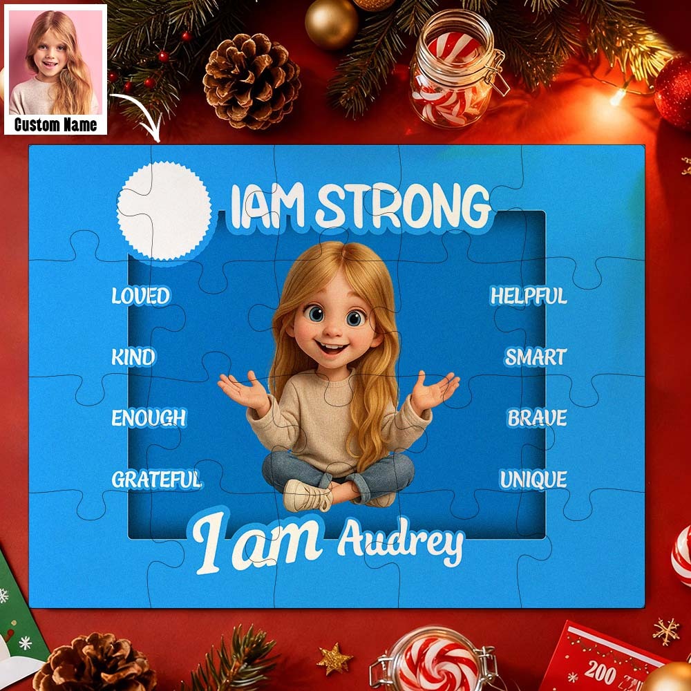 Christmas Jigsaw Puzzle Personalized - HAPPY BIRTHDAY | Gift For Grandkid - Gift for Kids - Trendy New 2025 - Personalized Puzzle - MyPhotoSocksAu