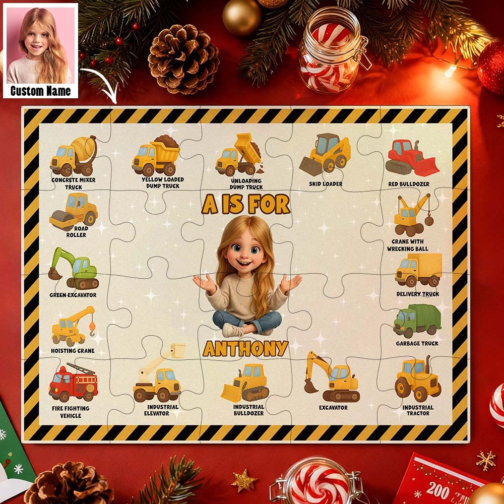 Christmas Jigsaw Puzzle Personalized - HAPPY BIRTHDAY | Gift For Grandkid - Gift for Kids - Trendy New 2025 - Personalized Puzzle - MyPhotoSocksAu