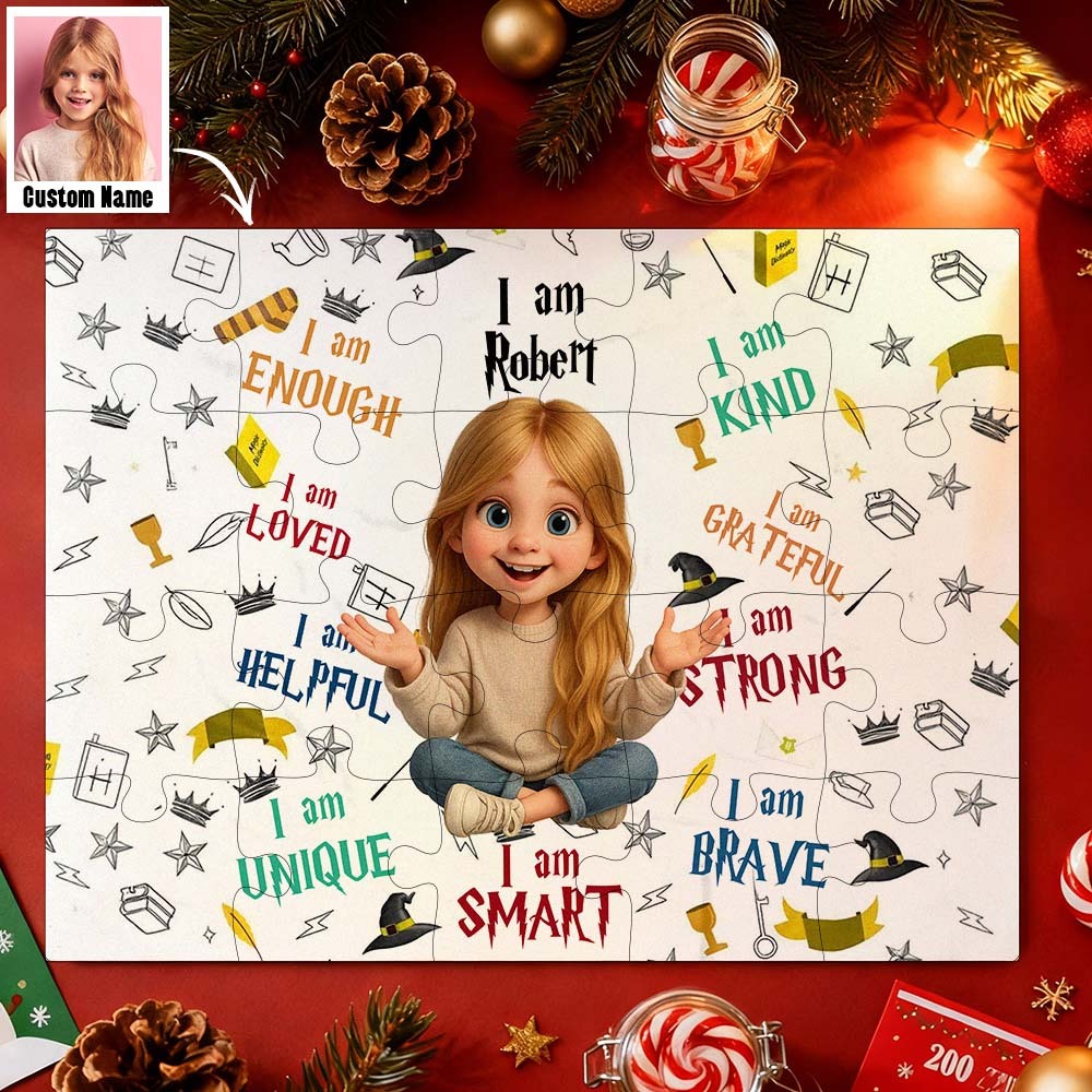 Christmas Jigsaw Puzzle Personalized - HAPPY BIRTHDAY | Gift For Grandkid - Gift for Kids - Trendy New 2025 - Personalized Puzzle - MyPhotoSocksAu