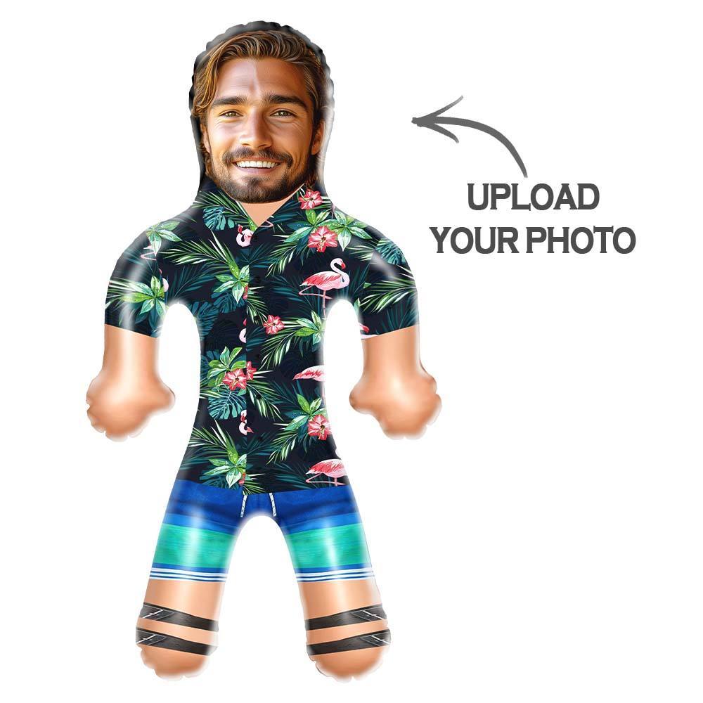 Personalized Blow Up Dolls Hawaiian Shirt Colorful Flamingo Funny Inflatable Man Printed Face for Party Favors - MyPhotoSocksAu