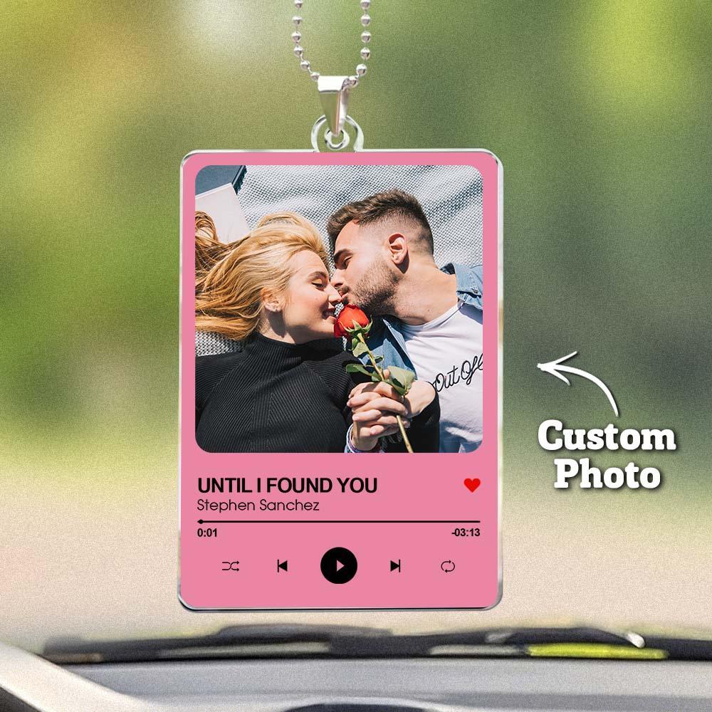 Personalized Photo Rear View Mirror Accessory Favorite Song Title - MyPhotoSocksAu