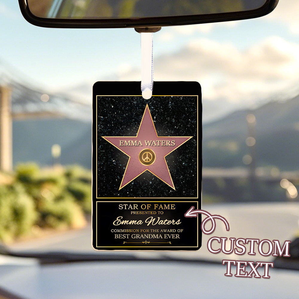 Custom Photo Car Ornament Personalized Gifts for Him Star Of Fame Family Vertical Canvas Birthday Gift For Mom