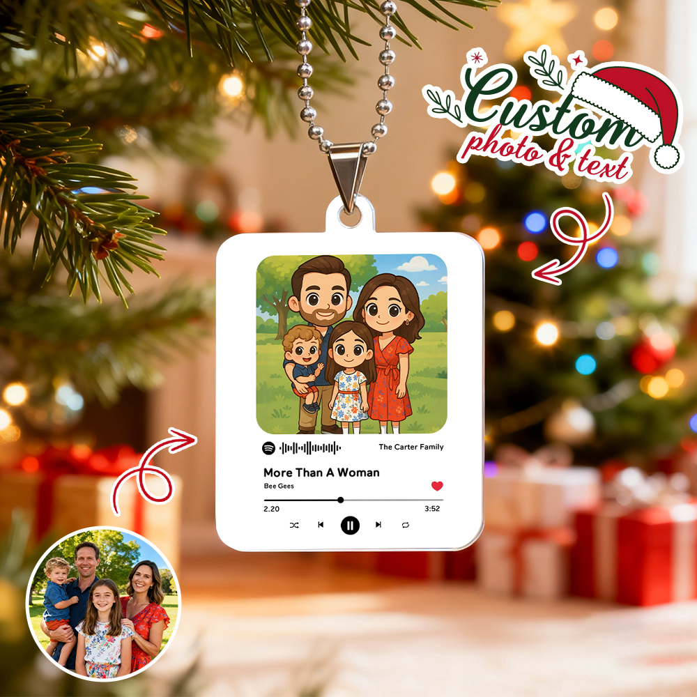 Christmas Gifts Custom Acrylic Car Ornament Bag Chrams Custom Shaped Gift For Dad Mom - MyPhotoSocksAu