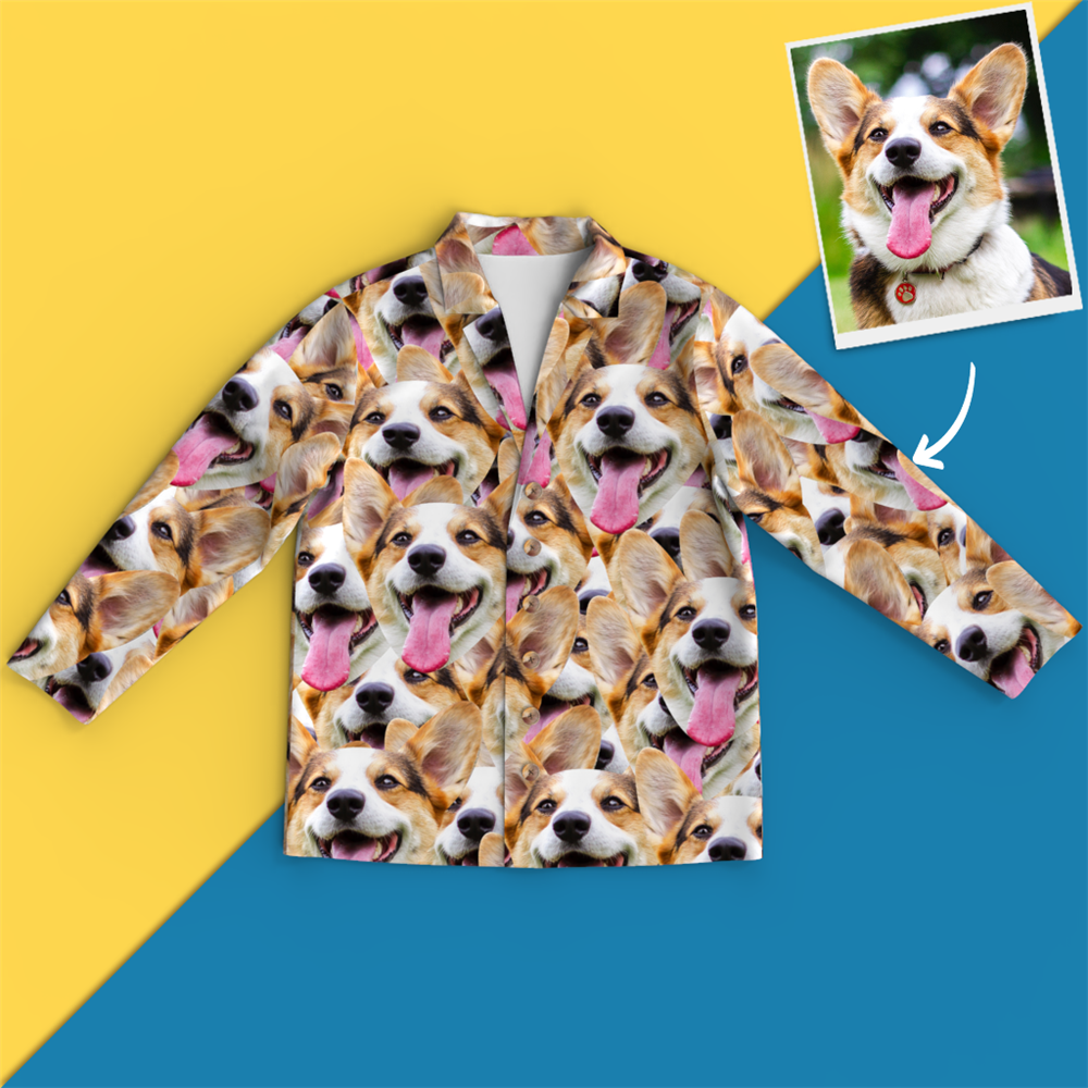 Custom Face Pajamas - Face Mash Dog - MyPhotoSocksAU