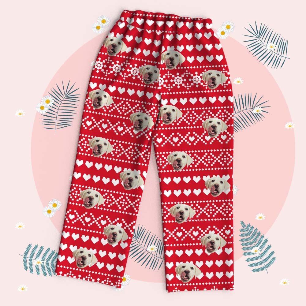 Custom Face Long Sleeve Button Down Sleepwear Christmas Face Pajamas Personalized Photo Pajamas Gift - MyPhotoSocksAu