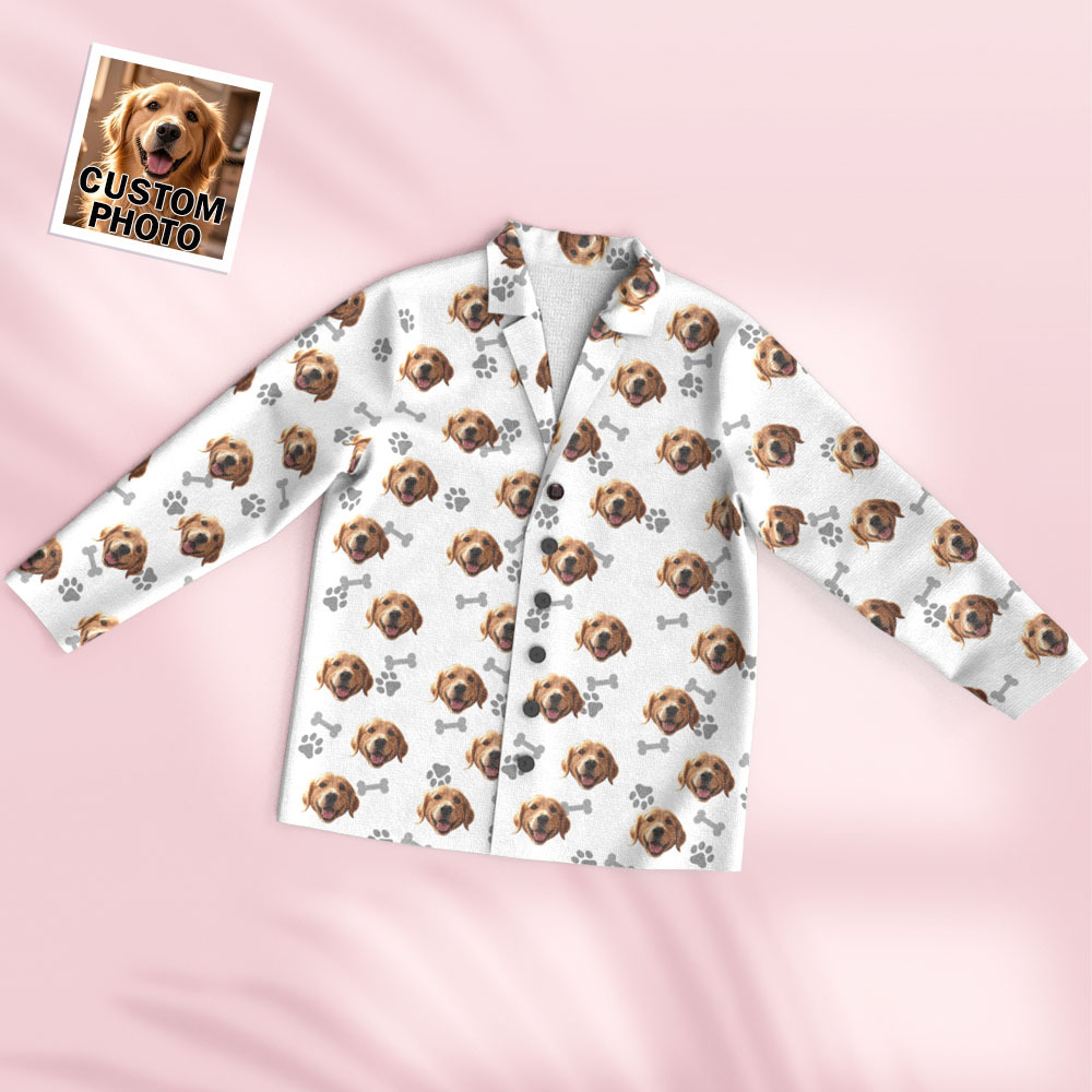 Custom Face Long Sleeve Pajamas Sleepwear Set Personalized Photo Bone Pajamas - MyPhotoSocksAu