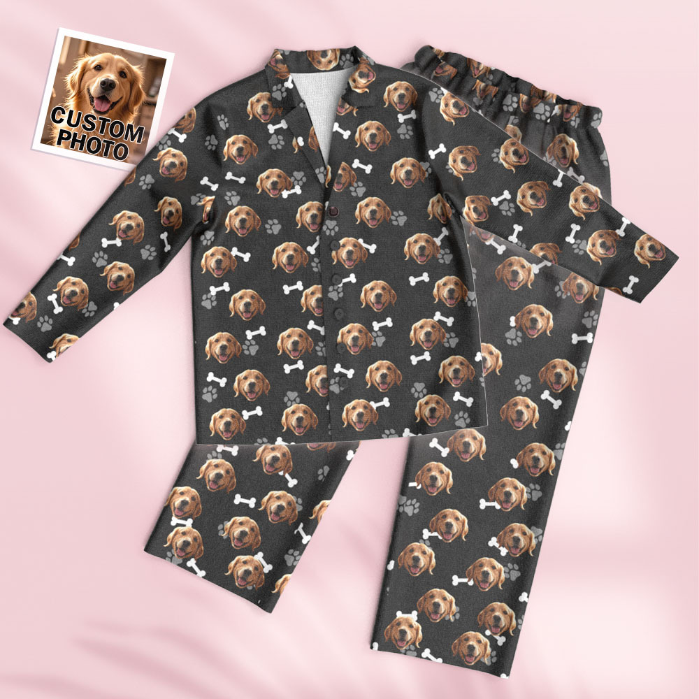 Custom Face Long Sleeve Pajamas Sleepwear Set Personalized Photo Bone Pajamas - MyPhotoSocksAu