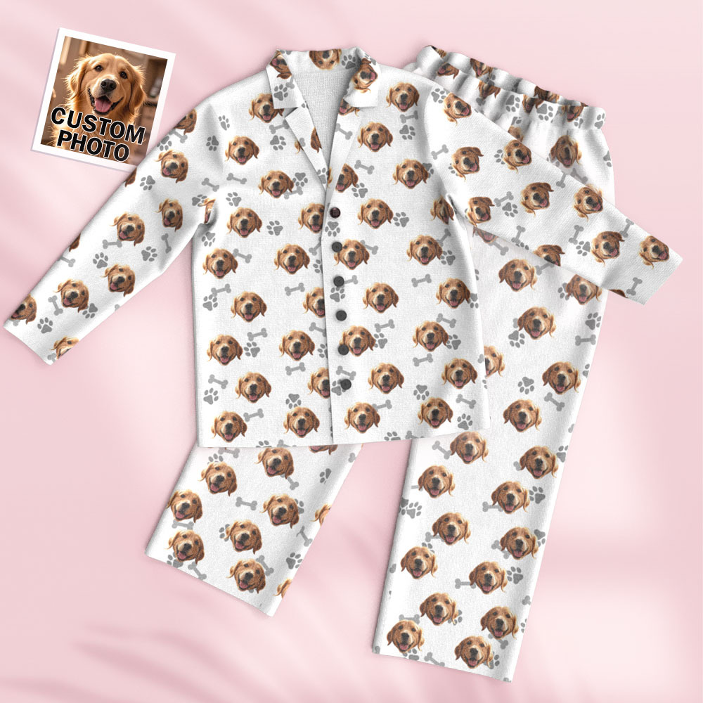 Custom Face Long Sleeve Pajamas Sleepwear Set Personalized Photo Bone Pajamas - MyPhotoSocksAu