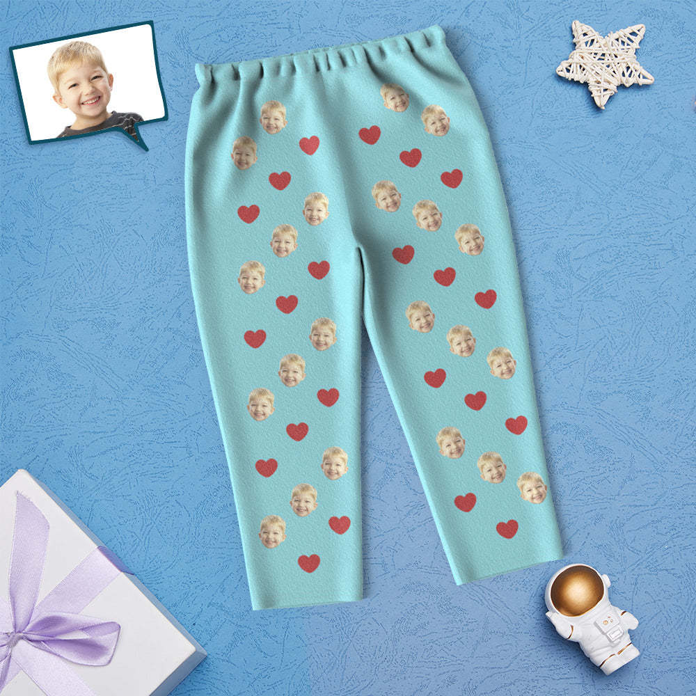 Custom Face Children's Pajamas Personalized Kid's Sleepwear - Love Heart - My Photo Socks AU