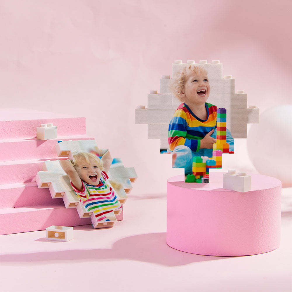 Custom Building Block Puzzle Personalized Photo Brick Lozenge Shape for Pet Lover - SantaSocks