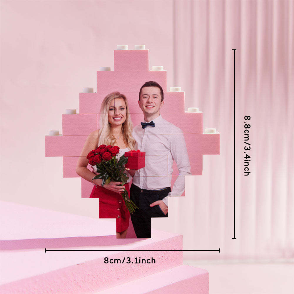 Custom Building Block Puzzle Personalized Photo Brick Lozenge Shape for Pet Lover - SantaSocks