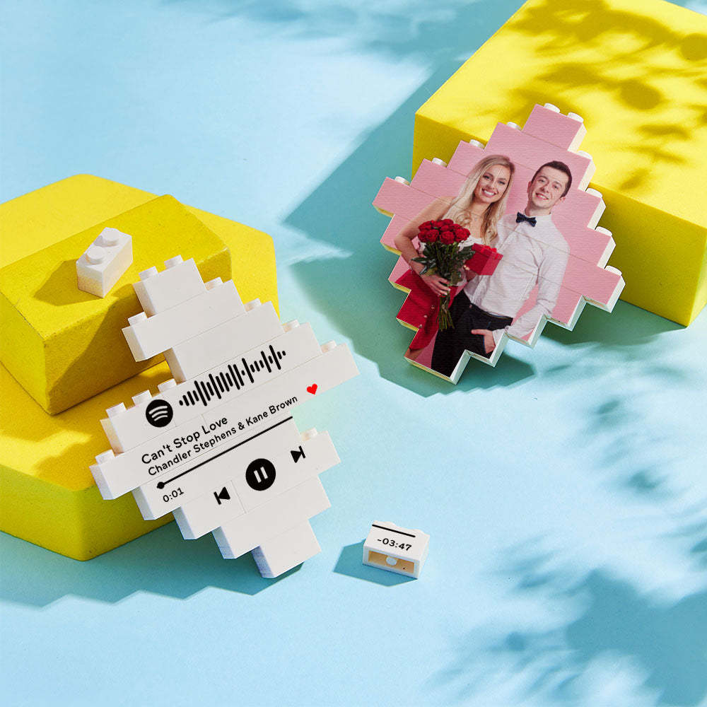 Custom Building Block Puzzle Personalized Photo Brick Lozenge Shape for Pet Lover - SantaSocks