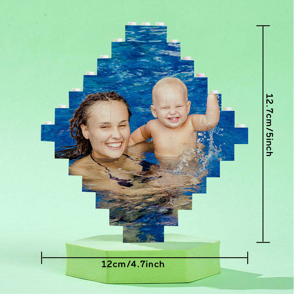 Custom Building Block Puzzle Personalized Photo Brick Lozenge Shape for Pet Lover - SantaSocks