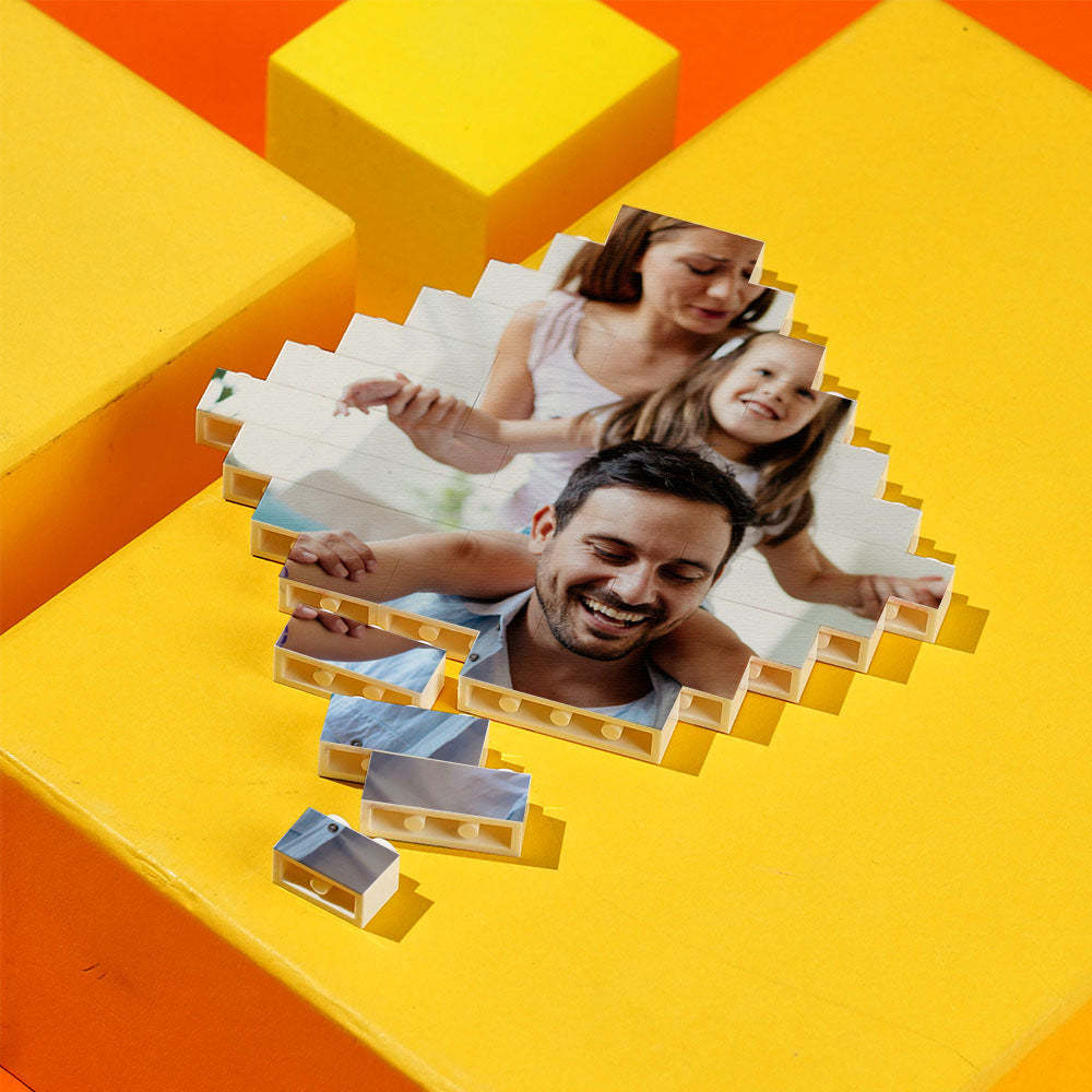 Custom Building Block Puzzle Personalized Photo Brick Lozenge Shape for Pet Lover - SantaSocks