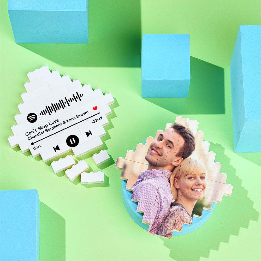 Custom Building Block Puzzle Personalized Photo Brick Lozenge Shape for Pet Lover - SantaSocks