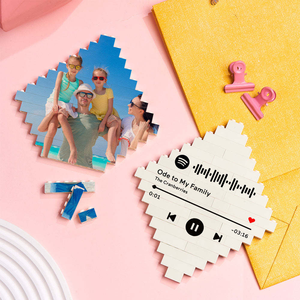 Custom Building Block Puzzle Personalized Photo Brick Lozenge Shape for Pet Lover - SantaSocks