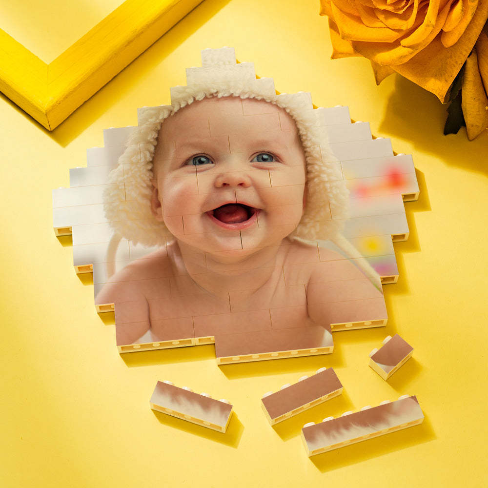 Custom Building Block Puzzle Personalized Photo Brick Pentagon Shape for Lover - SantaSocks