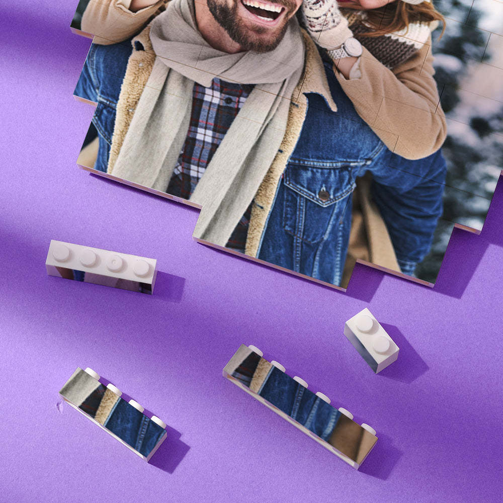 Custom Building Block Puzzle Personalized Photo Brick Pentagon Shape for Lover - SantaSocks