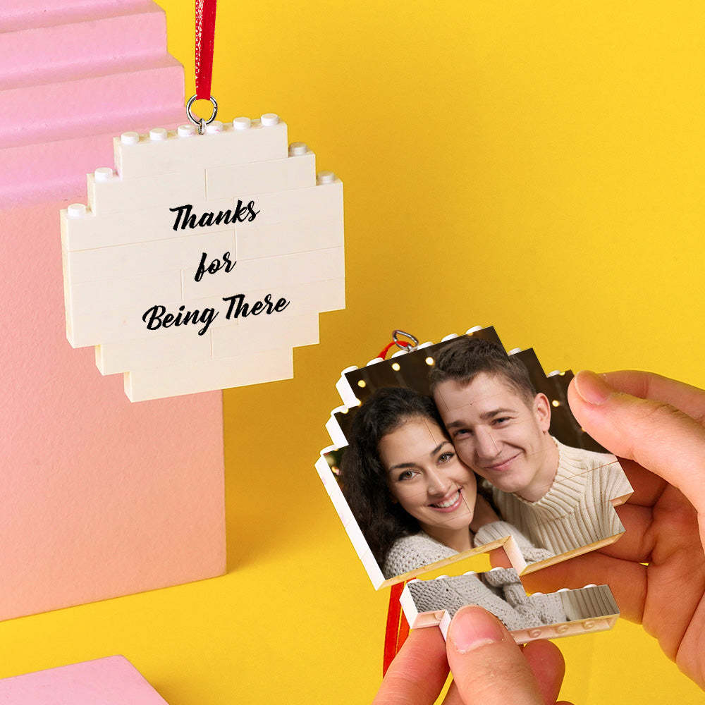 Custom Building Block Puzzle Personalized Photo Brick Octagon Shape Christmas Ornament for Lover - SantaSocks