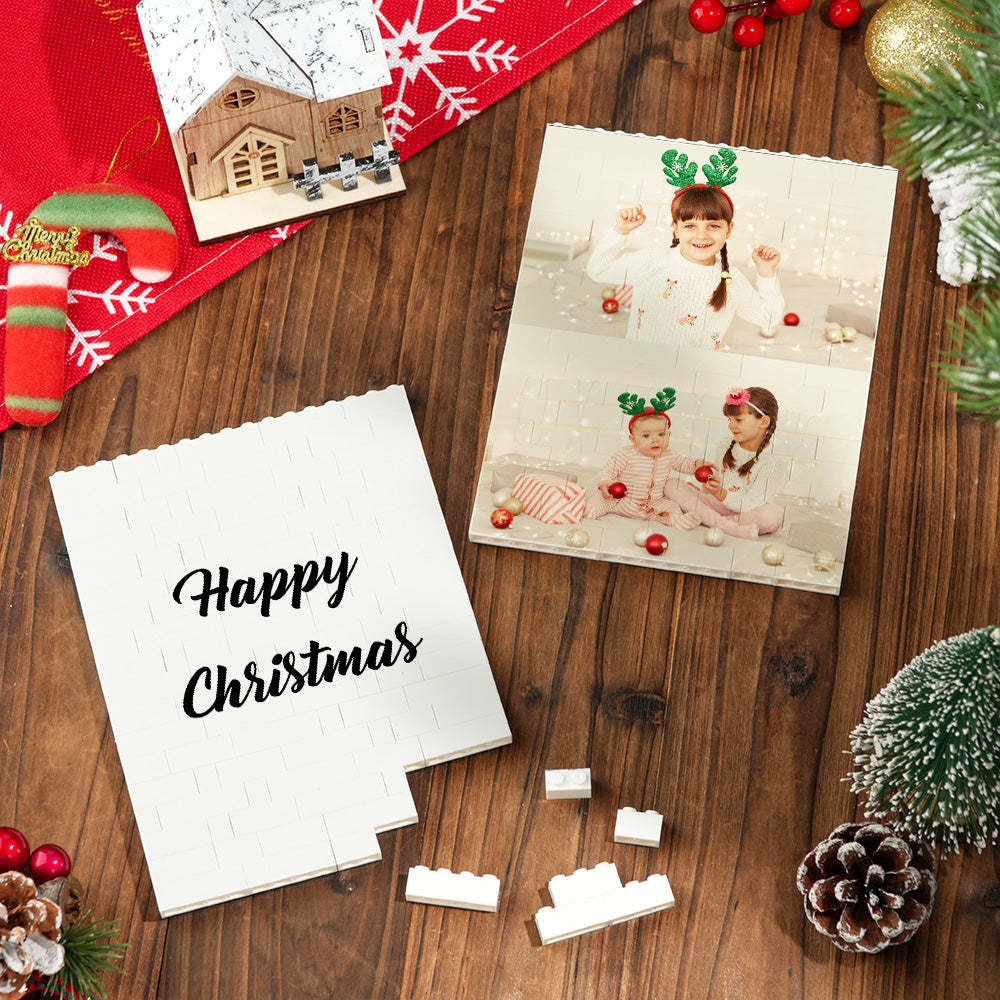 Custom Photo Double-Side Building Block Puzzle Set Personalized Christmas Gift Unique Family Keepsake Fun DIY Memory Blocks - MyPhotoSocksAu