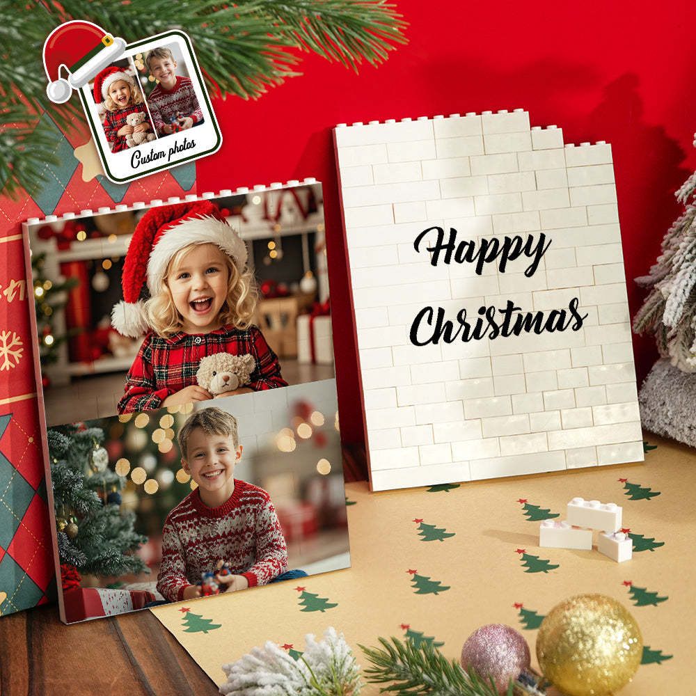 Custom Photo Double-Side Building Block Puzzle Set Personalized Christmas Gift Unique Family Keepsake Fun DIY Memory Blocks - MyPhotoSocksAu