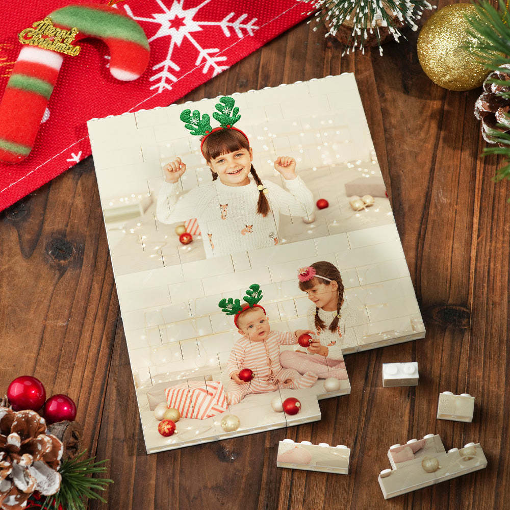 Custom Photo Double-Side Building Block Puzzle Set Personalized Christmas Gift Unique Family Keepsake Fun DIY Memory Blocks - MyPhotoSocksAu