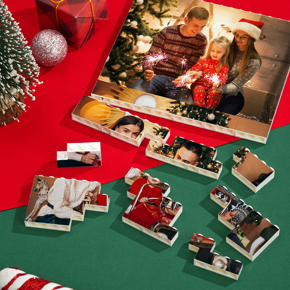 Custom Photo Double-Side Building Block Puzzle Set Personalized Christmas Gift Unique Family Keepsake Fun DIY Memory Blocks - MyPhotoSocksAu