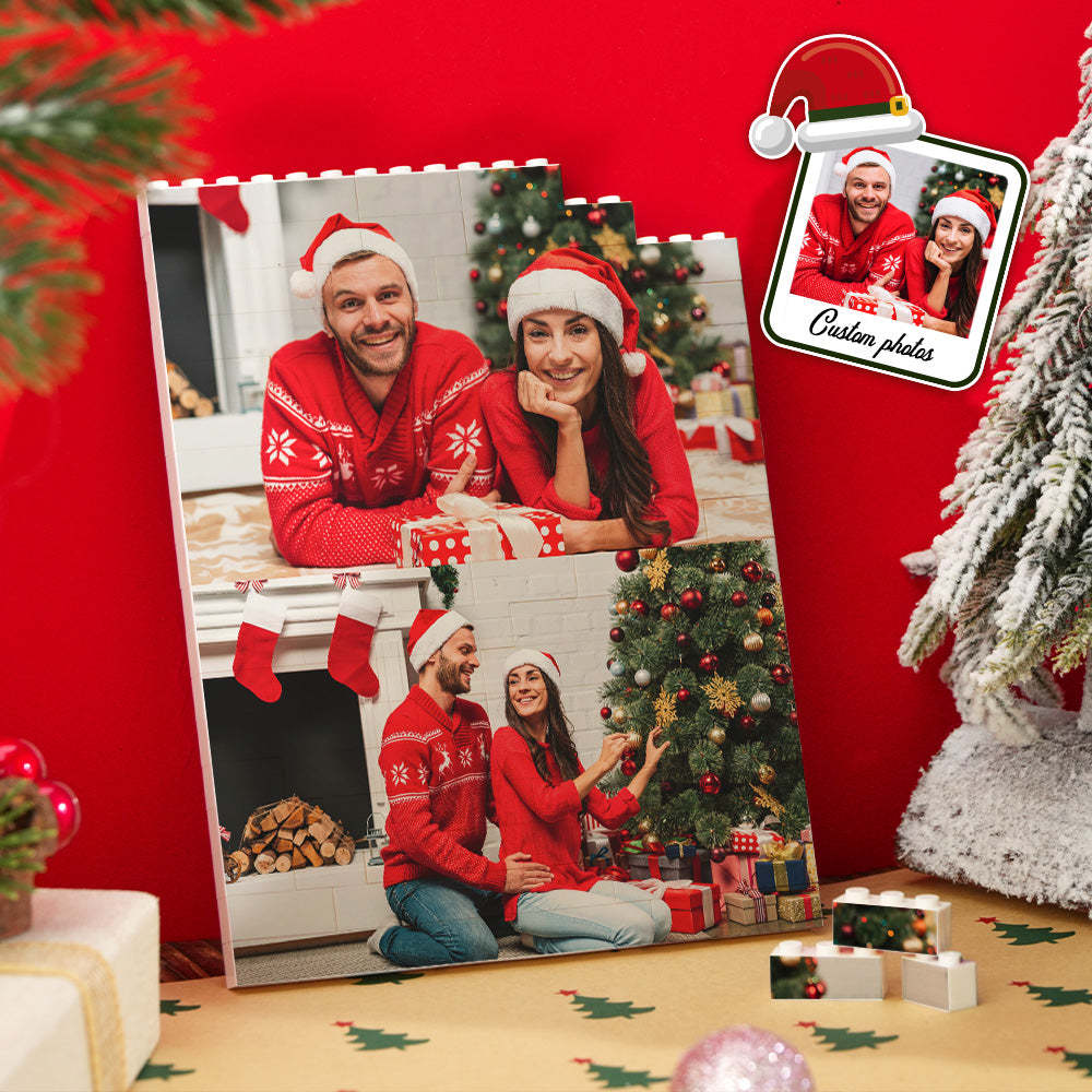 Custom Photo Double-Side Building Block Puzzle Set Personalized Christmas Gift Unique Family Keepsake Fun DIY Memory Blocks - MyPhotoSocksAu