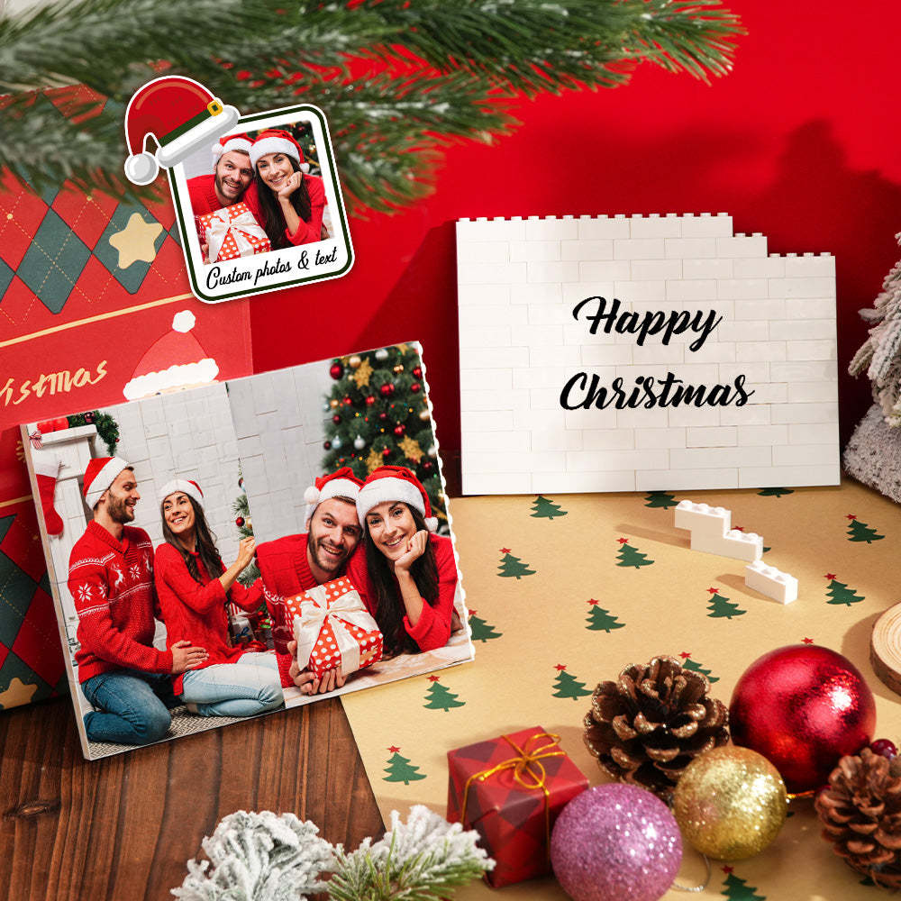 Custom Photo Double-Side Building Block Puzzle Set Personalized Christmas Gift Unique Family Keepsake Fun DIY Memory Blocks - MyPhotoSocksAu