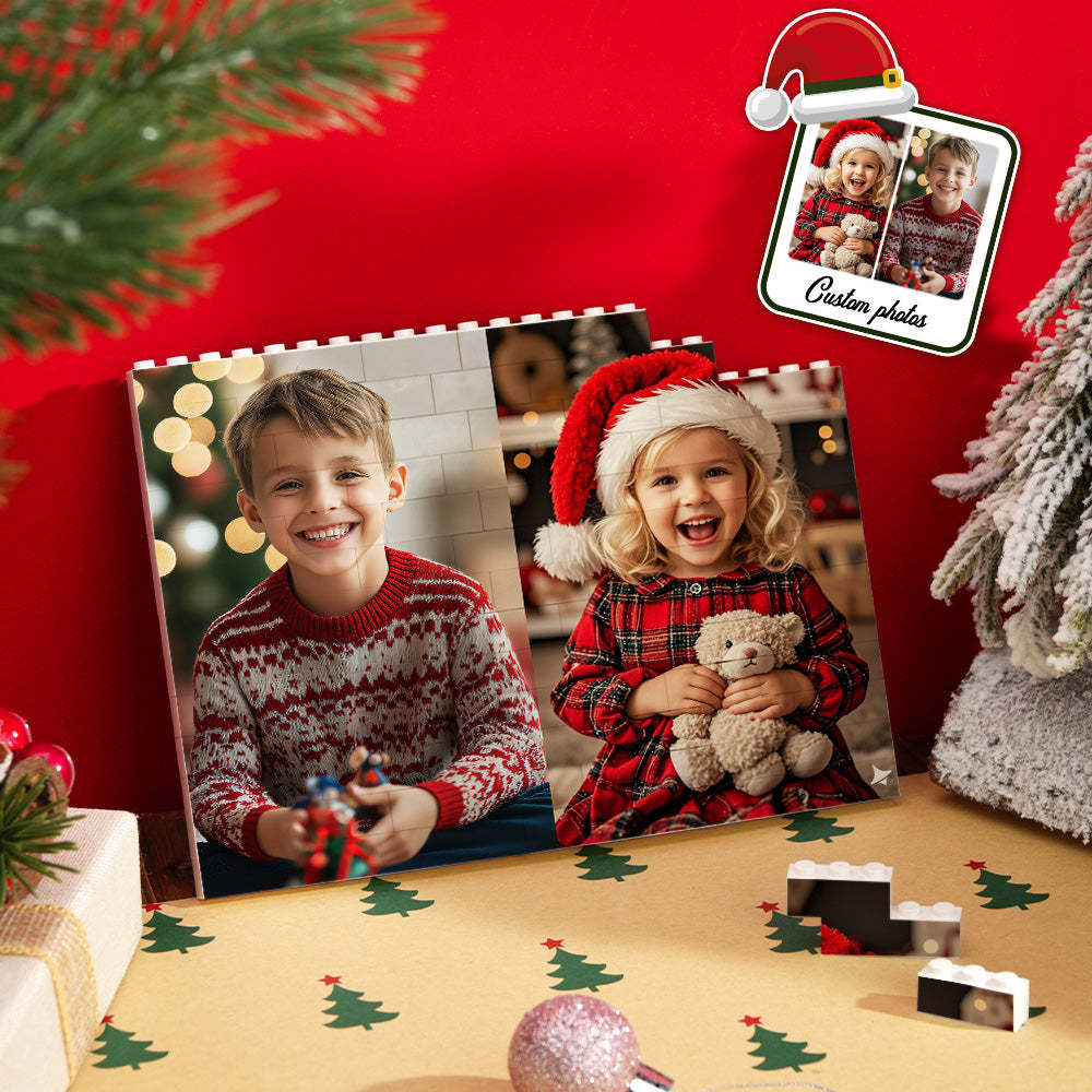 Custom Photo Double-Side Building Block Puzzle Set Personalized Christmas Gift Unique Family Keepsake Fun DIY Memory Blocks - MyPhotoSocksAu