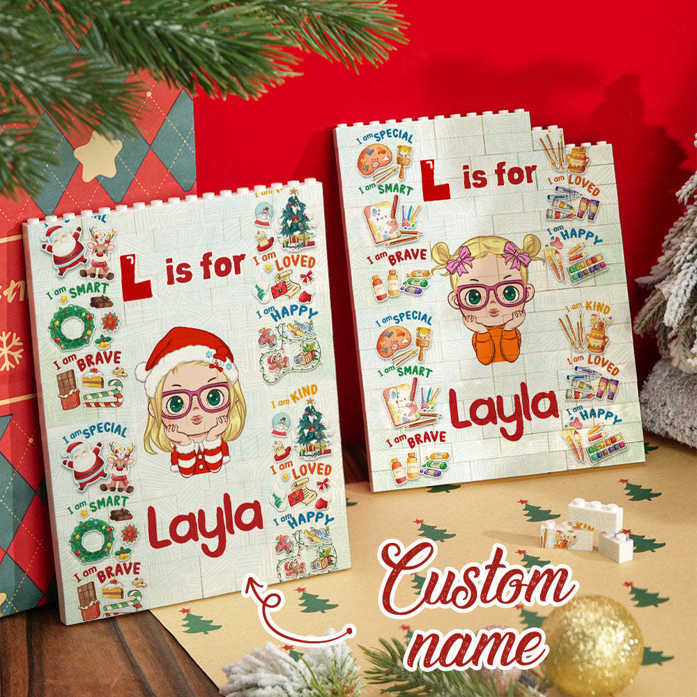 Custom Cartoon Character Christmas Square Building Block Creative Christmas Gift for Kids - MyPhotoSocksAu
