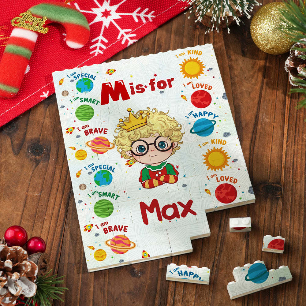 Custom Cartoon Character Christmas Square Building Block Creative Christmas Gift for Kids - MyPhotoSocksAu