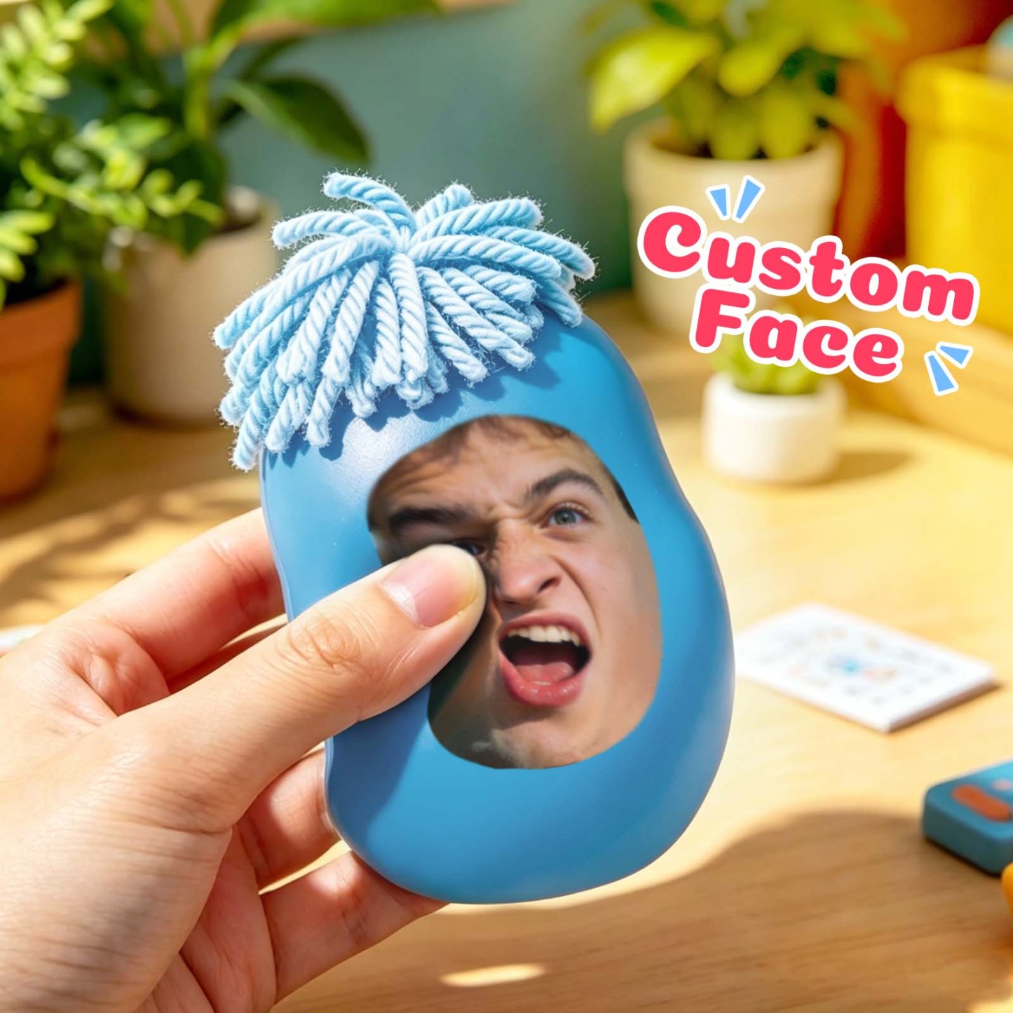 Custom Face Squishy Toy – Turn Your Photo Into a Funny Stress Relief Doll - MyPhotoSocksAu