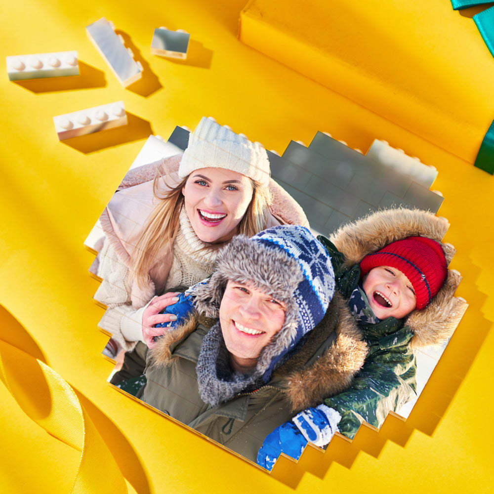 Custom Building Block Puzzle Personalized Photo Brick Octagon Shape for Family - SantaSocks