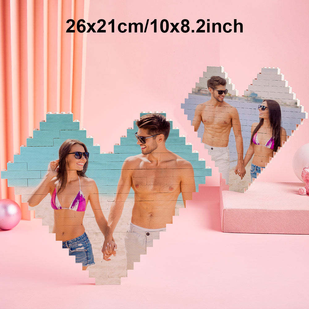Custom Block Puzzle Personalized Photo Building Brick Multiple Shapes and Sizes Gift for Lover - SantaSocks