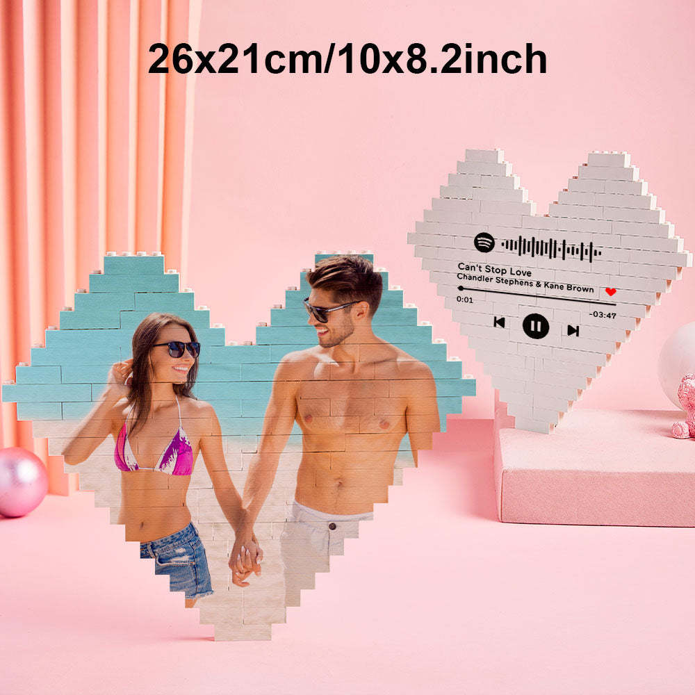 Custom Block Puzzle Personalized Photo Building Brick Multiple Shapes and Sizes Gift for Lover - SantaSocks